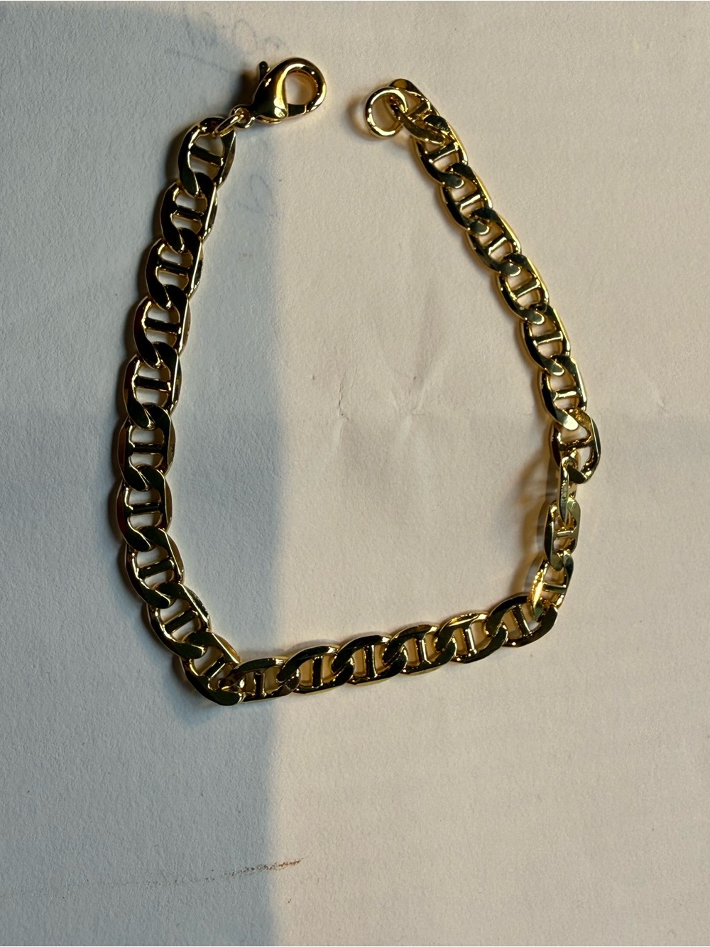 Source Unknown Polished Gold Cuban Link Bracelet for Men
